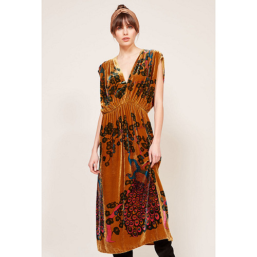 Dress Plumage Mes Demoiselles color Ocre print
