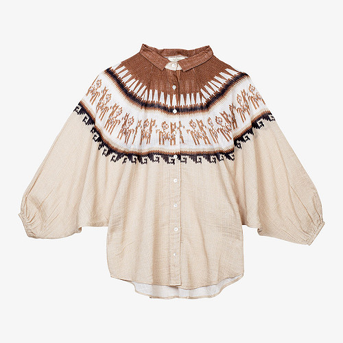 Shirt Chavin Mes Demoiselles color Natural print