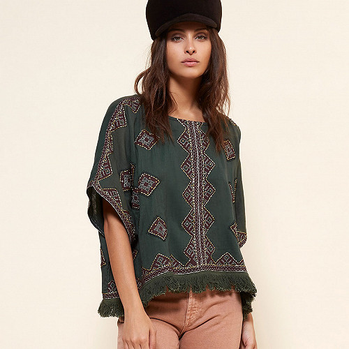 PONCHO Zakarie Mes Demoiselles coloris Vert PONCHO Zakarie Mes Demoiselles coloris Vert