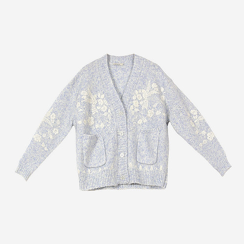 Cardigan Botanic Mes Demoiselles color Light blue