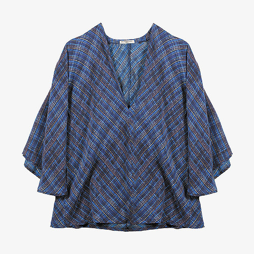 Poncho Sir Mes Demoiselles coloris imprimé bleu