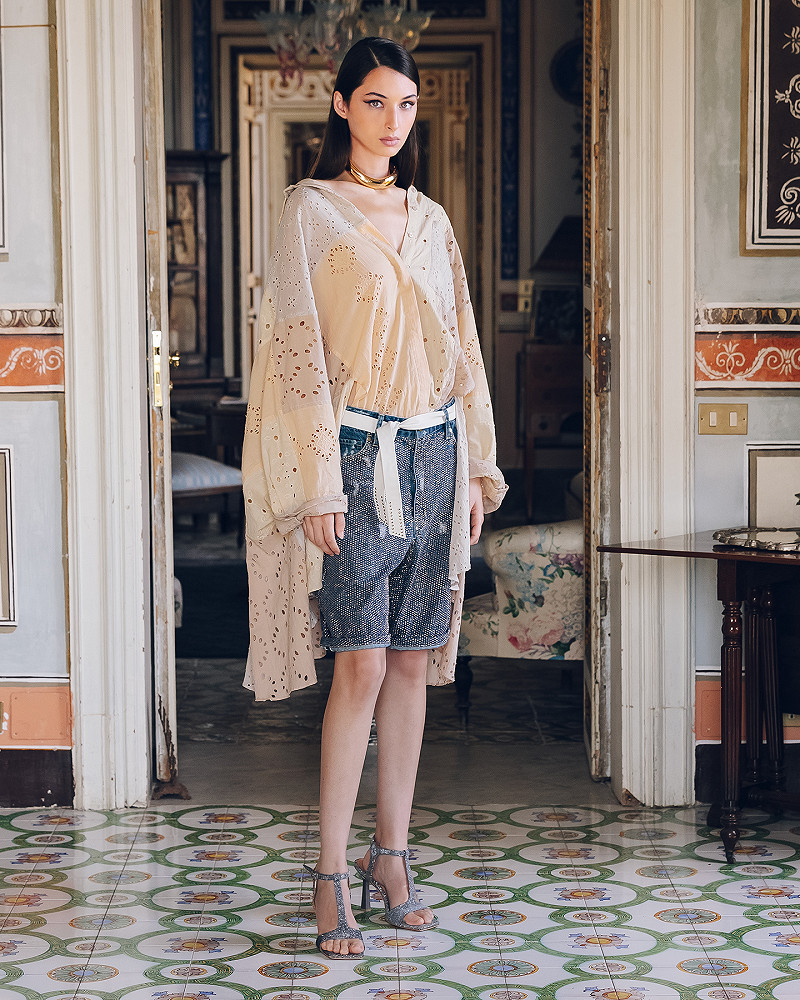 mes demoiselles blouse Pishirt Blouse oversize en broderie anglaise