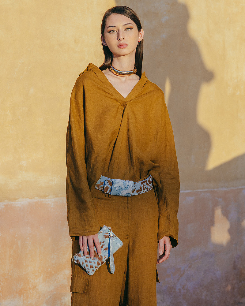 mes demoiselles chemise Cicco Blouse en toile de lin bronze