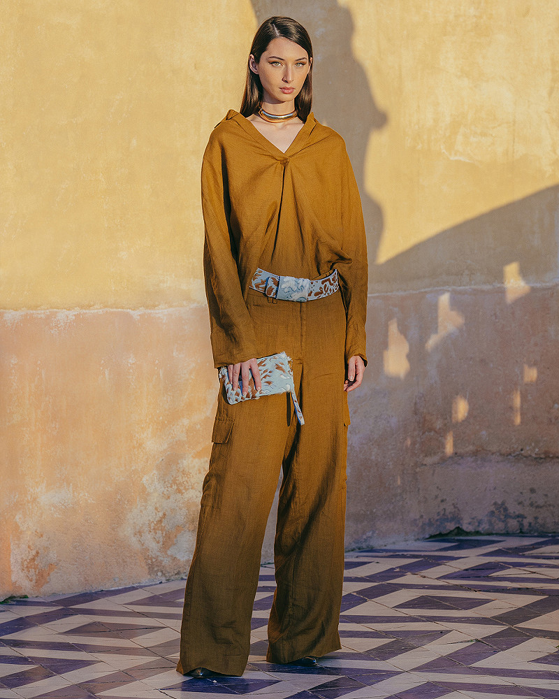 mes demoiselles pantalon Cyr Pantalon souple en toile de lin bronze