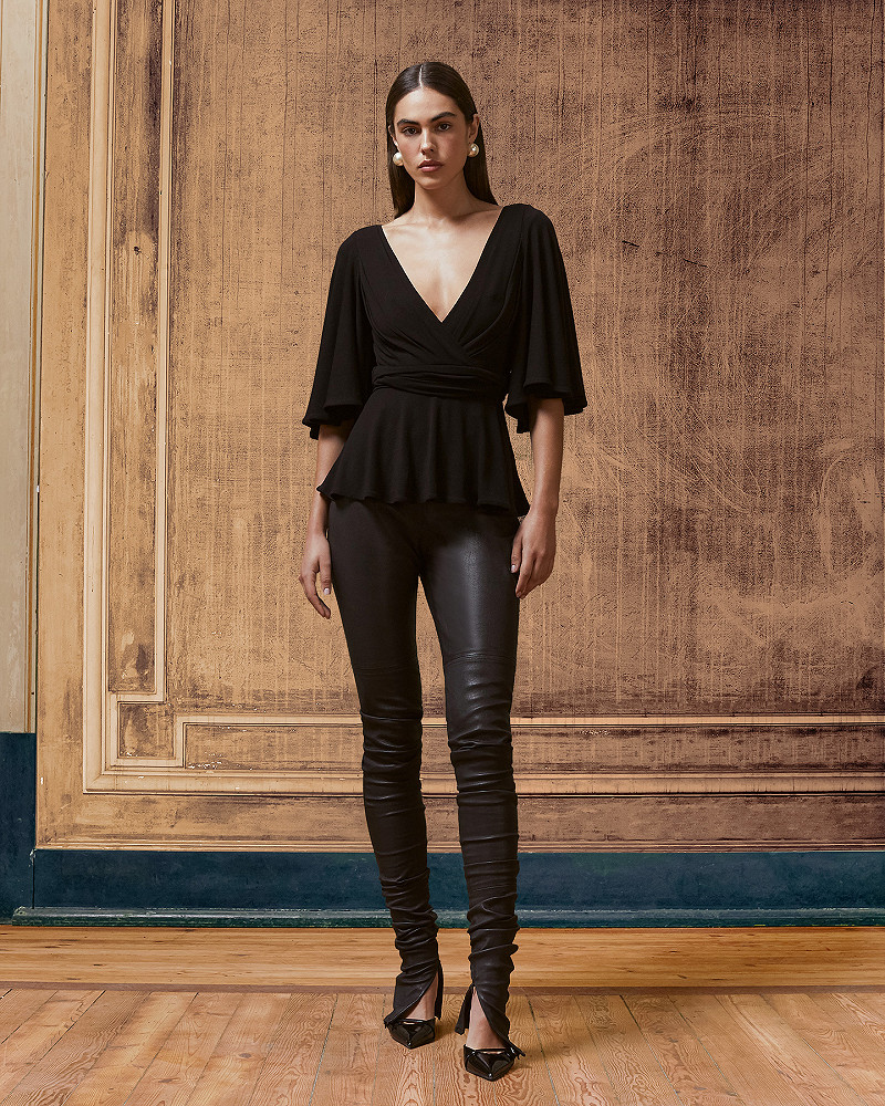 mes demoiselles blouse Ive Top souple féminin noir